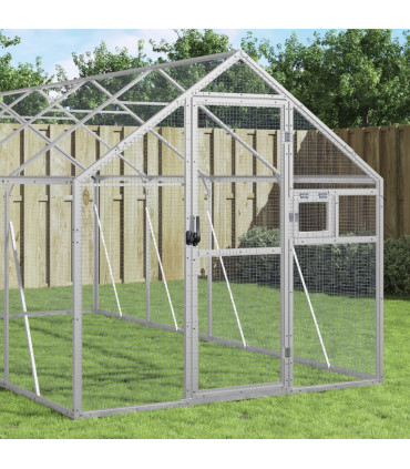 vidaXL Aviary Silver 1.79x6x1.85 m Aluminium