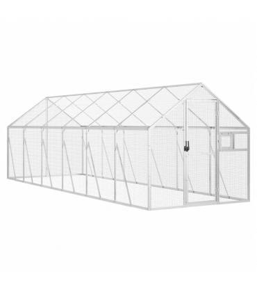 vidaXL Aviary Silver 1.79x6x1.85 m Aluminium