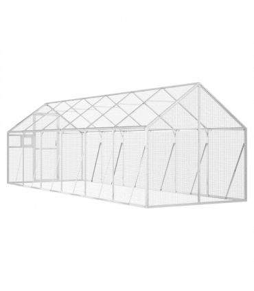 vidaXL Aviary Silver 1.79x6x1.85 m Aluminium