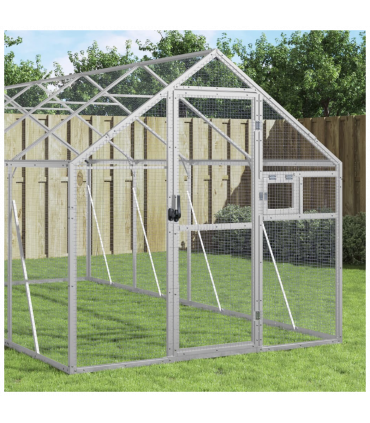 vidaXL Aviary Silver 1.79x10x1.85 m Aluminium