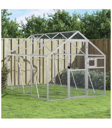 vidaXL Aviary Silver 1.79x3x1.85 m Aluminium