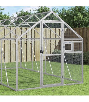 vidaXL Aviary Silver 1.79x4x1.85 m Aluminium