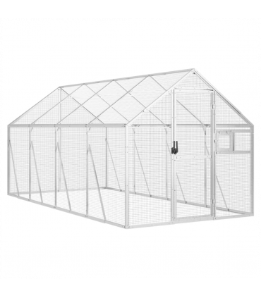 vidaXL Aviary Silver 1.79x4x1.85 m Aluminium