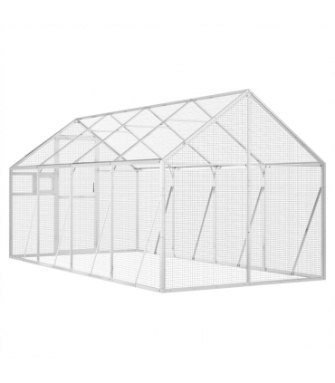 vidaXL Aviary Silver 1.79x4x1.85 m Aluminium