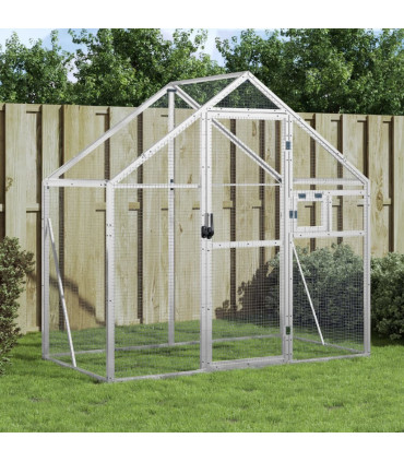 vidaXL Aviary Silver 179x100x185 cm Aluminium