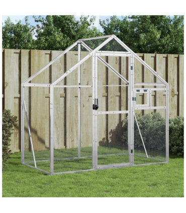 vidaXL Aviary Silver 179x100x185 cm Aluminium