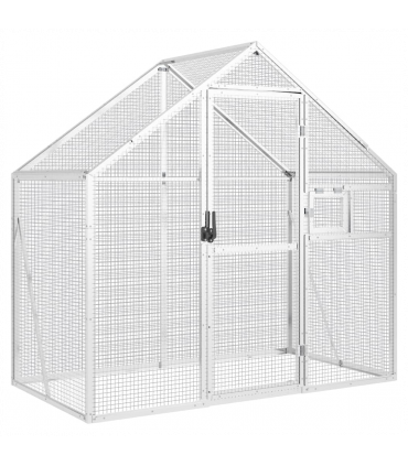 vidaXL Aviary Silver 179x100x185 cm Aluminium