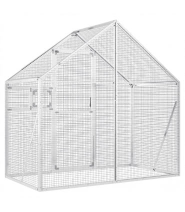 vidaXL Aviary Silver 179x100x185 cm Aluminium