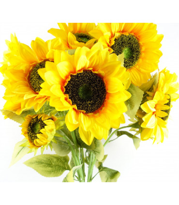 Pack of 6 x 88cm Yellow Artificial Sunflower - 18 heads