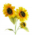88cm Yellow Artificial Sunflower - 3 heads