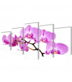 Canvas Wall Print Set Orchid 200 x 100 cm