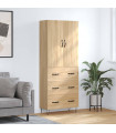 vidaXL Highboard Sonoma Oak 69.5x34x180 cm Engineered Wood
