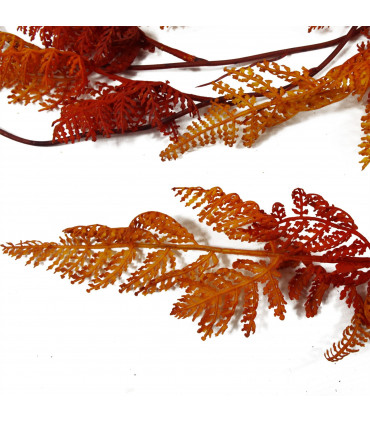 6 x 100cm Artificial Hanging Maidenhair Fern Plant Autumn Orange