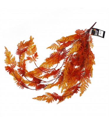 100cm Artificial Hanging Maidenhair Fern Plant Autumn Orange
