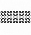 vidaXL Mat Connectors 10 pcs Rubber Black