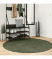vidaXL Rug HUARTE Short Pile Soft and Washable Forest Green Ø 160 cm