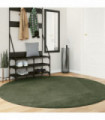 vidaXL Rug HUARTE Short Pile Soft and Washable Forest Green Ø 200 cm