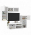 vidaXL 5 Piece TV Wall Units with LED White Engineered Wood