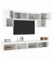 vidaXL 6 Piece TV Wall Units with LED White Engineered Wood
