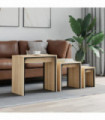 vidaXL Nesting Coffee Tables 3 pcs Sonoma Oak Engineered Wood