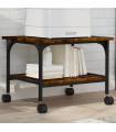 vidaXL Printer Stand 2-Tier Smoked Oak 50x40x38 cm Engineered Wood