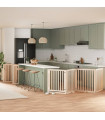vidaXL Dog Gate with Door Foldable 10 Panels 800 cm Poplar Wood