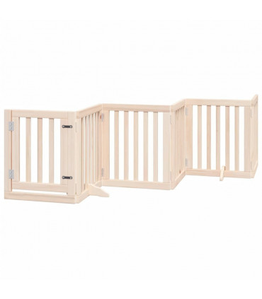 vidaXL Dog Gate with Door Foldable 15 Panels 750 cm Poplar Wood