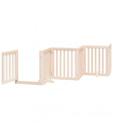 vidaXL Dog Gate with Door Foldable 15 Panels 750 cm Poplar Wood