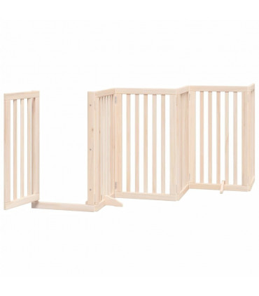 vidaXL Dog Gate with Door Foldable 12 Panels 600 cm Poplar Wood