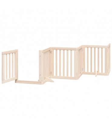 vidaXL Dog Gate with Door Foldable 12 Panels 600 cm Poplar Wood