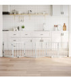 vidaXL Dog Gate with Door Foldable 6 Panels White 300 cm Poplar Wood