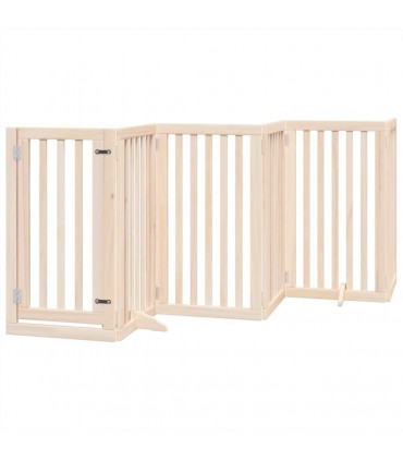 vidaXL Dog Gate with Door Foldable 15 Panels 750 cm Poplar Wood