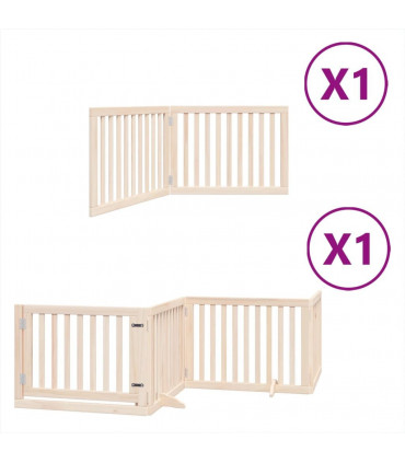 vidaXL Dog Gate with Door Foldable 6 Panels 480 cm Poplar Wood