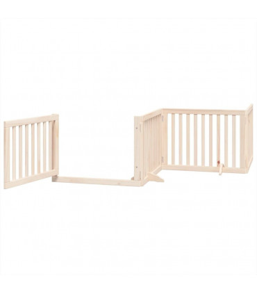 vidaXL Dog Gate with Door Foldable 6 Panels 480 cm Poplar Wood