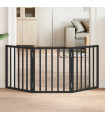 vidaXL Dog Gate Foldable 3 Panels Black 150 cm Poplar Wood