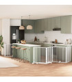 vidaXL Dog Gate with Door Foldable 10 Panels White 800 cm Poplar Wood