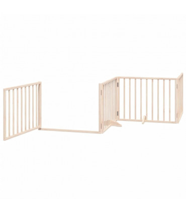 vidaXL Dog Gate with Door Foldable 12 Panels 960 cm Poplar Wood