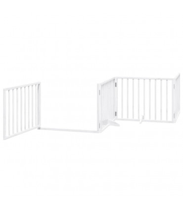 vidaXL Dog Gate with Door Foldable 12 Panels White 960 cm Poplar Wood