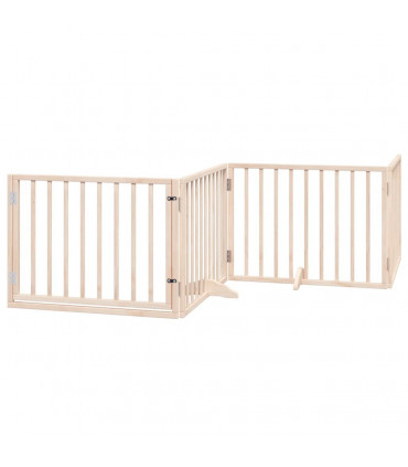 vidaXL Dog Gate with Door Foldable 6 Panels 480 cm Poplar Wood
