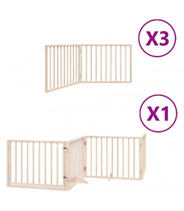 vidaXL Dog Gate with Door Foldable 10 Panels 800 cm Poplar Wood