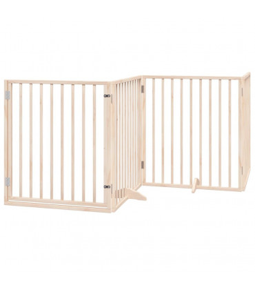vidaXL Dog Gate with Door Foldable 12 Panels 960 cm Poplar Wood
