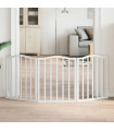 vidaXL Dog Gate Foldable 3 Panels White 150 cm Poplar Wood