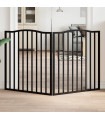 vidaXL Dog Gate Foldable 2 Panels Black 160 cm Poplar Wood