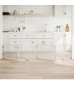 vidaXL Dog Gate with Door Foldable 4 Panels White 320 cm Poplar Wood