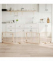 vidaXL Dog Gate with Door Foldable 4 Panels 320 cm Poplar Wood