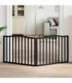 vidaXL Dog Gate Foldable 2 Panels Black 160 cm Poplar Wood