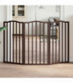 vidaXL Dog Gate Foldable 3 Panels Brown Oak 150 cm Poplar Wood
