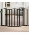 vidaXL Dog Gate Foldable 3 Panels Black 150 cm Poplar Wood