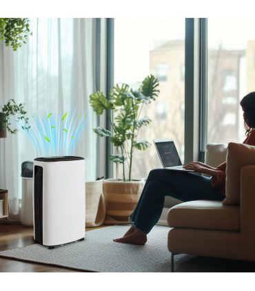 HOMCOM 16L/Day Dehumidifier for Home Damp, Mould, Laundry Drying, White