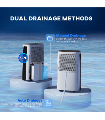 HOMCOM 16L/Day Dehumidifier for Home Damp, Mould, Laundry Drying, White